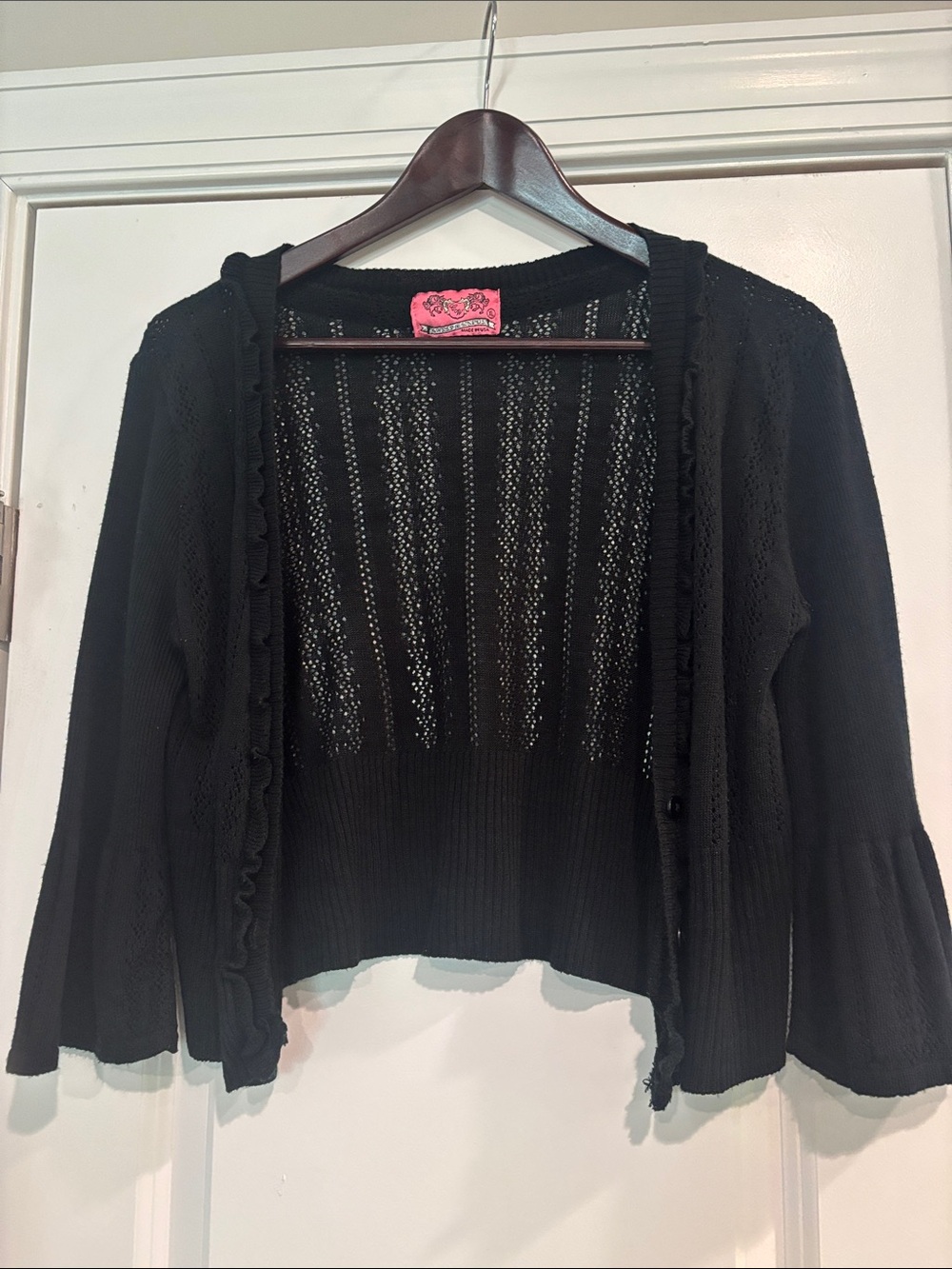 ☀️Black Open-Knit Women's Cardigan Sweater